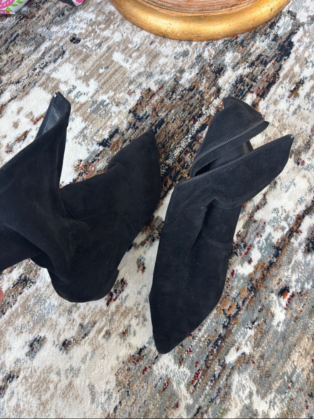 Classic Black Suede Pointed Toe Women's Booties